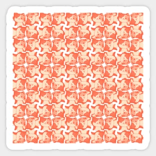 Smiling Calico Kitten Orange Pattern Sticker